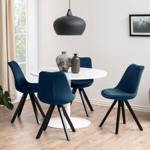 Bendt Ronde Eettafel 'Dara' 110cm, kleur Wit Marmer