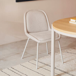 Kave Home Eetkamerstoel 'Aimin' Chenille, kleur Beige