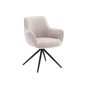 Tower Living Draaibare Eetkamerstoel 'Fondo' Chenille, kleur beige
