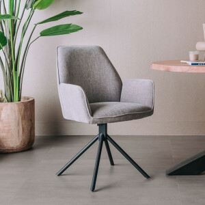 Tower Living Draaibare Eetkamerstoel 'Amaro' kleur Blauwgrijs