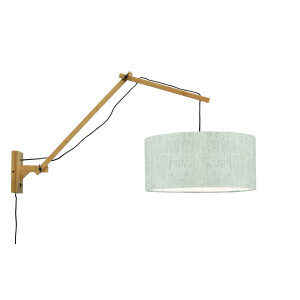 GOOD&MOJO Wandlamp 'Andes' Large, Bamboe en Eco linnen, kleur Beige/Naturel