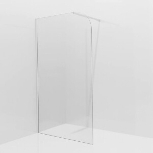 Aqua Vista Inloopdouche - 80x200cm - afgeronde glaswand - helder glas - wandarm - mat wit SW1245008/SW797906