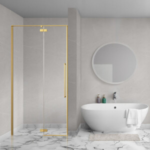 Aqua Vista Oria Linea nisdeur - 90x200cm - incl. montageset - Geborsteld goud SW1186293/SW1186316