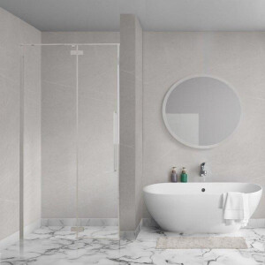 Aqua Vista Oria Linea nisdeur - 90x200cm - incl. montageset - Geborsteld rvs SW1186293/SW1186295