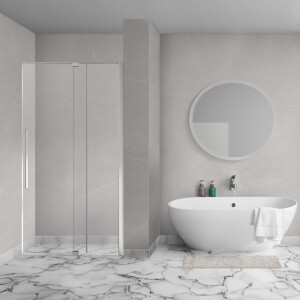 Aqua Vista Taviano Linea nisdeur - 120x200cm - incl. montageset - geborsteld rvs SW1209628/SW1209677