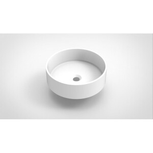 Arcqua Case waskom - 40x40cm - Rond - Cast marble Wit Mat WAS113035