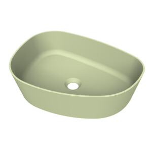 Arcqua Rocker waskom - opbouw - organisch links - 50x37cm - mat pastel groen WAS709539