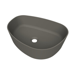 Arcqua Rocker waskom - opbouw - organisch links - 50x37cm - mat quartz grijs WAS651205