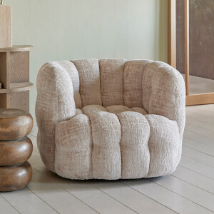 Rivièra Maison Draaifauteuil 'Arosa' Chenille, kleur Naturel
