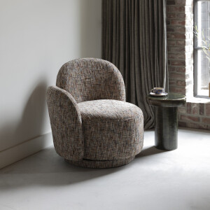 Dutchbone Fauteuil 'Rose' Geweven stof, kleur Rose