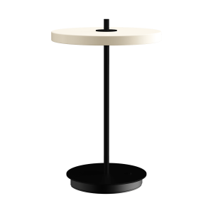 Asteria Move tafellamp pearl white met zwarte voet - Ø 20 x 31 cm