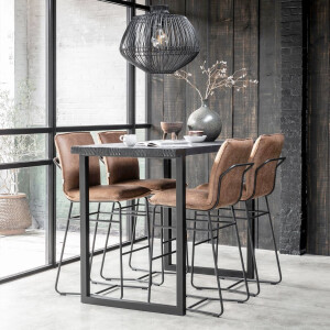 DTP Home Bartafel 'Beam' Hoog, Teakhout, 150 x 80cm, kleur Zwart