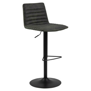 Bendt Draaibare Barkruk 'Yordy' PU, kleur Antraciet (zithoogte 60.5-82cm)