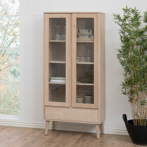 Bendt Vitrinekast 'Ebbe' kleur eiken whitewash