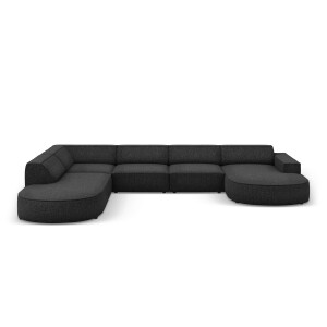 7-zitshoekbank Jodie links chenille afgerond | Micadoni Home