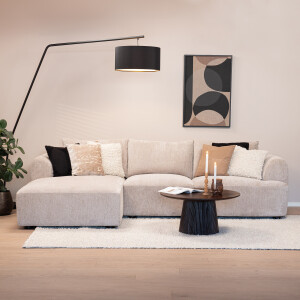 Sohome 2,5-zits Loungebank 'Richard' Links, Chenille, kleur Zand