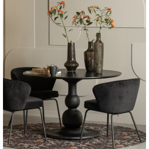WOOOD Ronde Eettafel 'Blanco' Ø120cm, kleur Zwart