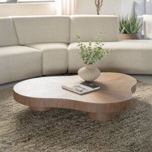 Eleonora Organische Salontafel 'Bobbie' Walnootfineer lichtbruin, 150 x 110cm, kleur Naturel