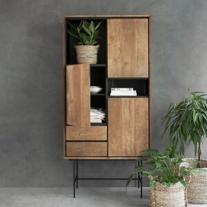 DTP Home Boekenkast 'Metropole' Teakhout, 210 x 100cm
