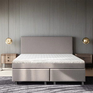 2-Persoons Boxspring Julia Relax - Beige - Beige 160x200 Cm - Pocketvering - Inclusief Topper - Dekbed-Discounter.nl