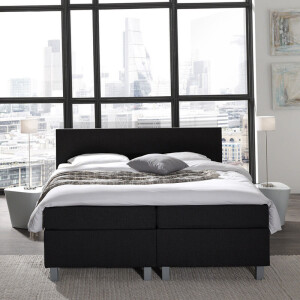 2-Persoons Boxspring Julia Royal Comfort - Zwart - Zwart 160x220 Cm - Pocketvering - Inclusief Topper - Dekbed-Discounter.nl