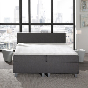 2-Persoons Boxspring Julia Royal Comfort - Antraciet - Antraciet 160x220 Cm - Pocketvering - Inclusief Topper - Dekbed-Discounter.nl