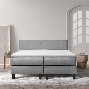Boxspringset Cloud Relax Deluxe 90x200 Cm Lichtgrijs Exclusief Montage Dekbed Discounter - Dekbed-Discounter.nl