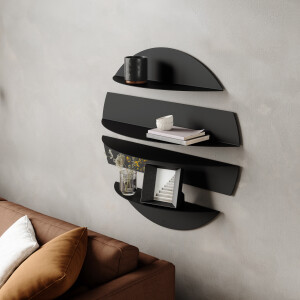 Umbra Wandplank 'Solis' Set van 4 stuks, kleur Zwart