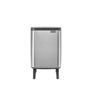 Brabantia Bo Hi Afvalemmer - 7 liter - kunststof binnenemmer - matt steel fingerprint proof 227189