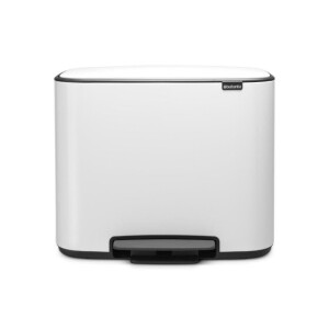 Brabantia Bo Pedaalemmer - 11+23 liter - 2 kunststof binnenemmers - wit 121142