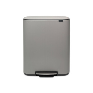 Brabantia Bo Pedaalemmer - 2x30 liter - 2 kunststof binnenemmers - mineral concrete grey 211485