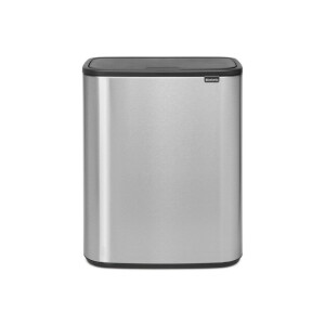 Brabantia Bo Touch Bin Afvalemmer - 2x30 liter - 2 kunststof binnenemmers - matt steel fingerprint proof 221422