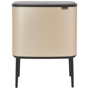 Brabantia Bo Touch Bin Afvalemmer - 3x11 liter - 3 kunststof binnenemmers - metallic gold 304644