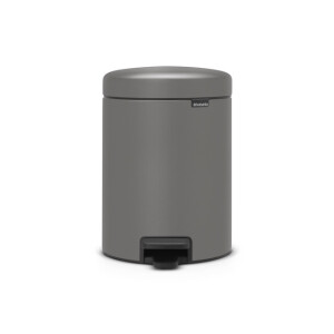 Brabantia NewIcon Pedaalemmer - 5 liter - kunststof binnenemmer - mineral concrete grey 126284