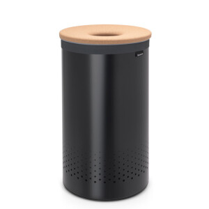 Brabantia Wasbox - 60 liter - kurkendeksel - uitneembare waszak - mat zwart 120022