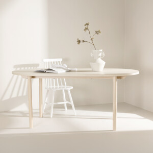 Nohr Ovale Eettafel 'Brandee' 180 x 90cm, kleur Whitewash