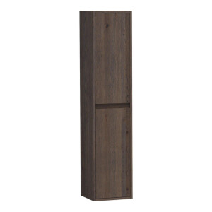 BRAUER Adore badkamerkast - 160x35x35cm - met 2 deuren greeploos links- of rechtsdraaiend lamellen eiken zwart HK-AD160LEZ