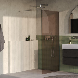 BRAUER Oblivion Inloopdouche - 100x200cm - glascoating - brons glas - Geborsteld RVS PVD GS-OBI1B100200NG