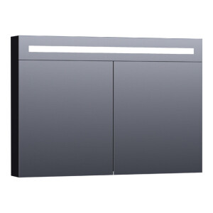 BRAUER Promise Deluxe spiegelkast - 100x70x15cm - met directe verlichting - 2 dubbelzijdige spiegeldeuren - mat zwart SK-PRD100MZ