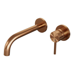 BRAUER Stripe Inbouw Wastafelmengkraan - gebogen uitloop en rozetten - model A1 - koper geborsteld PVD 5-GK-328