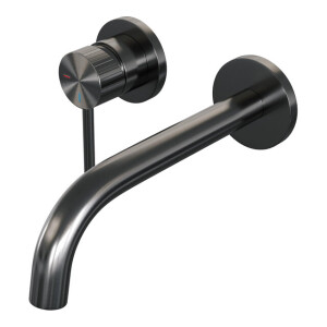 BRAUER Stripe Inbouw Wastafelmengkraan - gebogen uitloop en rozetten model A2 - gunmetal geborsteld PVD 5-GM-332