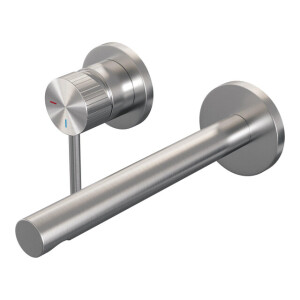 BRAUER Stripe Inbouw Wastafelmengkraan - rechte uitloop en rozetten - model A2 - RVS-kleurig geborsteld PVD 5-NG-335