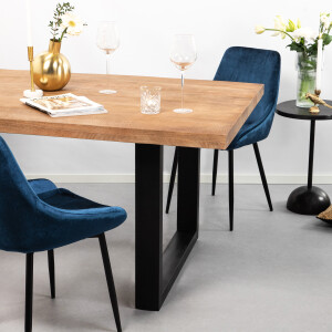 Sohome Eettafel 'Yannick U' Mangohout en staal, 200 x 100cm