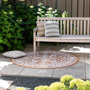 Buitenkleed Brunello Rond Terra Ø 160 Cm Laagpolig Dekbed Discounter - Dekbed-Discounter.nl