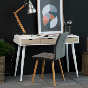 Bureau / sidetable 'Märta' 110 x 50cm met 3 laden , kleur wit / hout