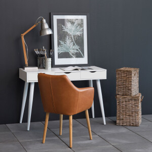 Bureau / sidetable 'Märta' 110 x 50cm met 3 laden , kleur wit / wit