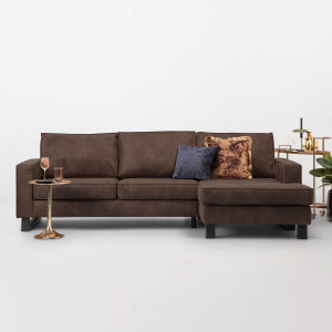 Sohome Loungebank 'Mathew' Rechts, Microleder, kleur bruin