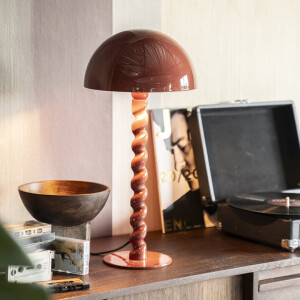 By-Boo Tafellamp 'Luox' 50cm hoog, kleur Koraalrood