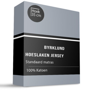 Hoeslaken Katoen - Jersey Stretch - Blauw - 90x200cm - Blauw - Byrklund - Dekbed-Discounter.nl