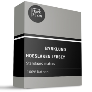 Hoeslaken Katoen - Jersey Stretch - Taupe - 90x200cm - Taupe - Byrklund - Dekbed-Discounter.nl